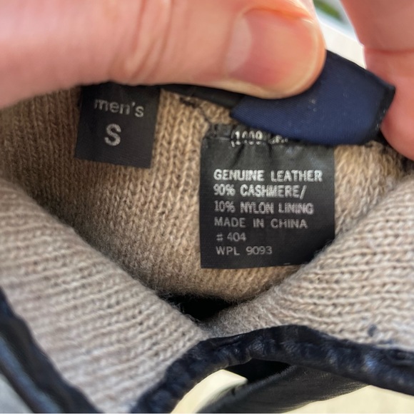 Lands’ End Men’s Black Leather Cashmere Lined Gloves Sz S - Picture 4 of 10